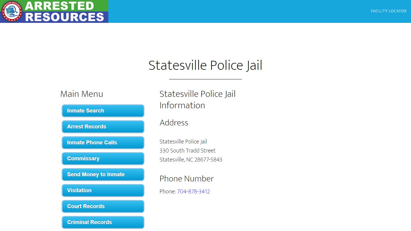 Statesville Police Jail - Inmate Search - Statesville, NC