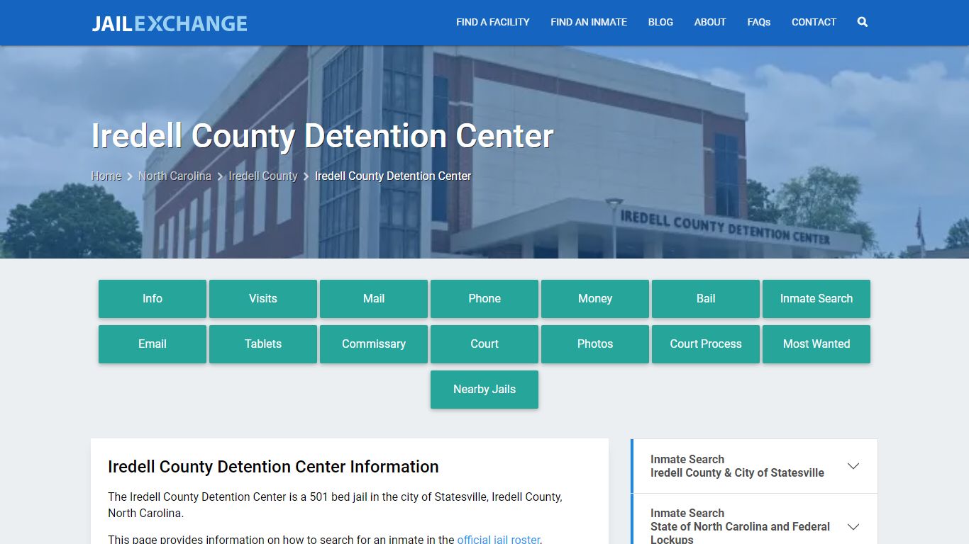Iredell County Detention Center, NC Inmate Search, Information
